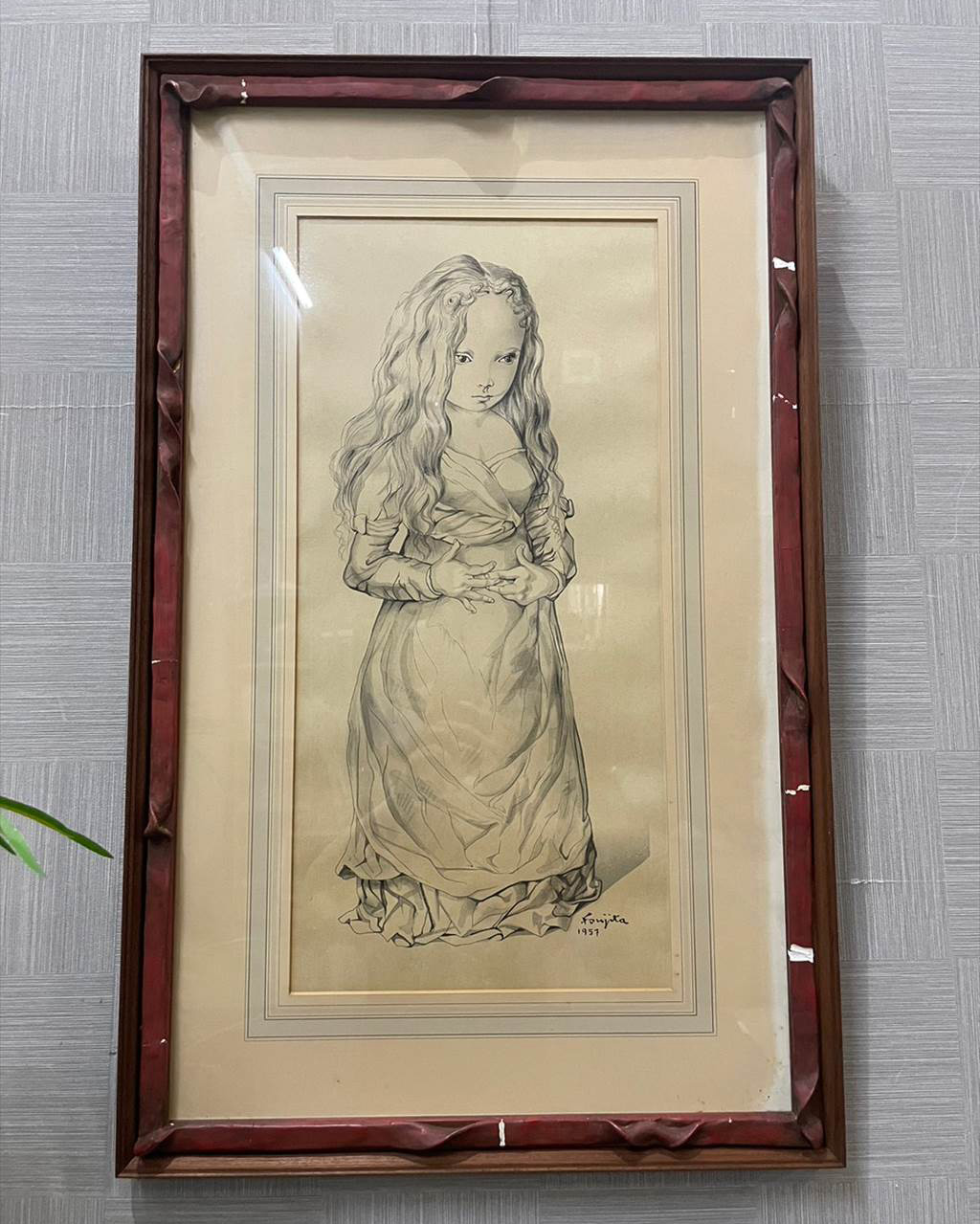 模写】 藤田嗣治 president ・高級額装・水彩画・洋画・レオナール