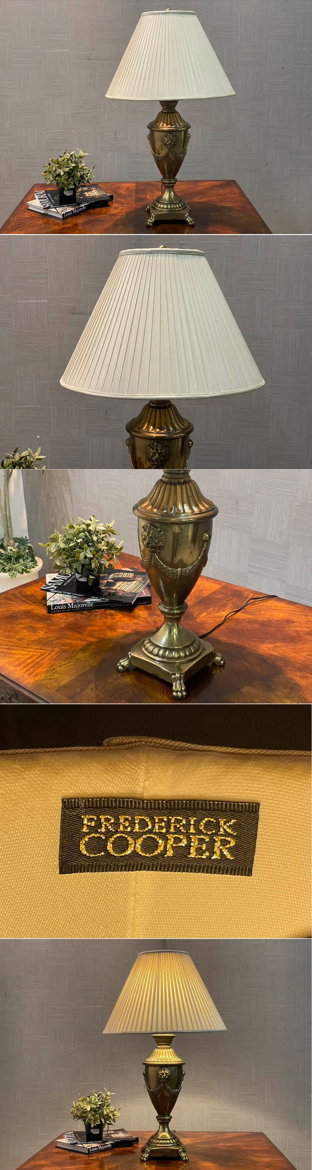 【目立った傷や汚れなし】美品 アメリカ FREDERICK COOPER 高級テーブルランプ 直径52 高87cm IDC大塚家具