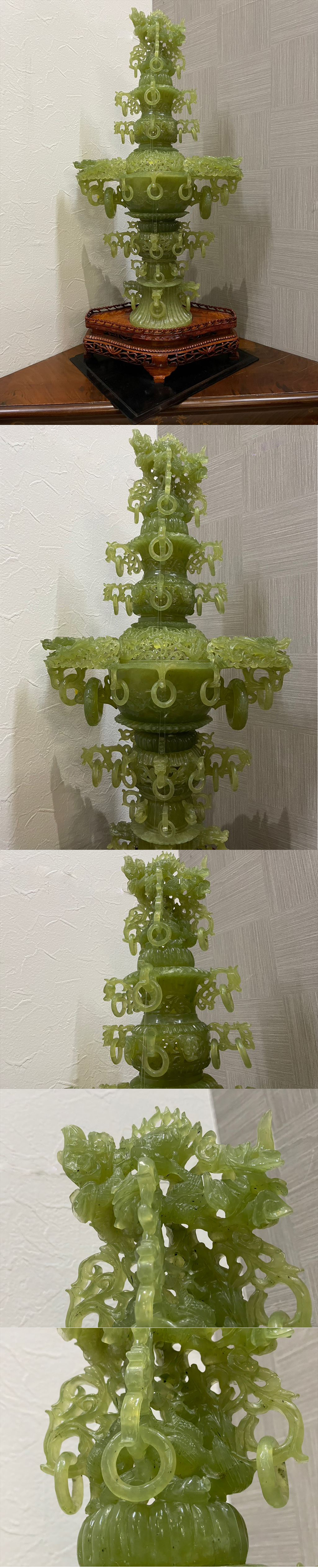 赤翡翠石彫刻 香炉 中国美術品 【公式通販】