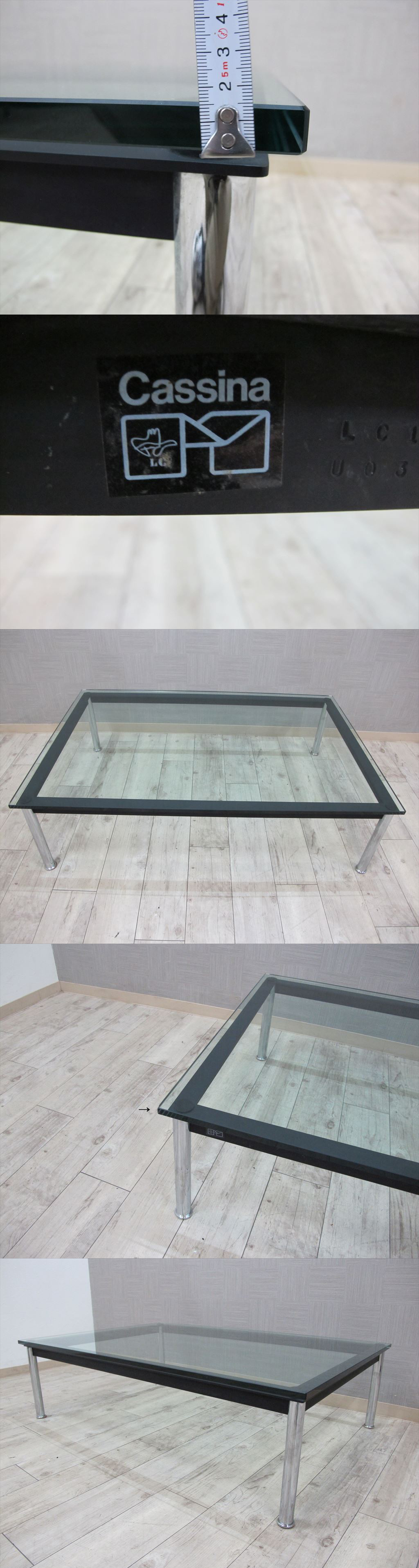 Cassina LC10-P リビングテーブル 約39万円 刻印あり ロー Cassina LC10-P リビングテーブル 約39万円 刻印あり ロー