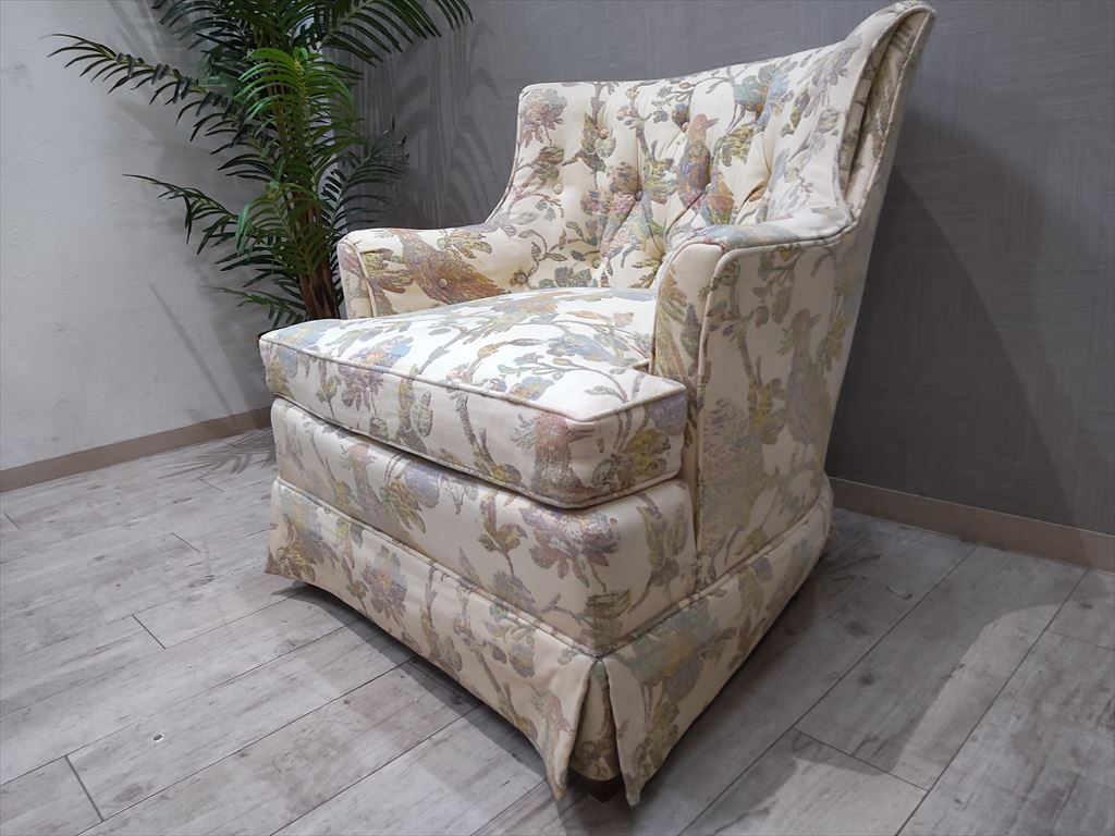 ドレクセルヘリテイジ　アップホルスタリー　1人掛けソファ　1P　シングル　B DREXEL ドレクセル 高級1人掛けソファ 約60万円 アメリカ最高峰